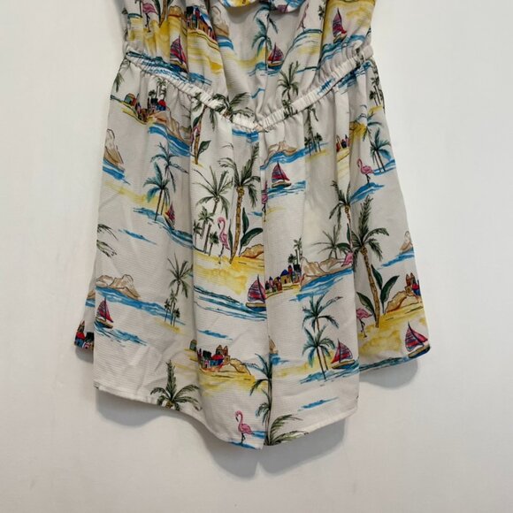FOREVER 21 Plus Size Beach Motif Romper White Summer Print Off the Shoulder 3X - Picture 5 of 15